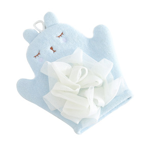 <span class=keywords><strong>Gant</strong></span> de <span class=keywords><strong>bain</strong></span> Double face pour bébé, adorable lapin, doux et agréable pour la peau - Product Image 5