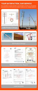 SLOER Hochwertiger kurbel förmiger elektrischer Turm 15M 11Kv 66Kv 33Kv 230 Kv 275Kv Stahl konstruktion werkstatt - Product Image 4