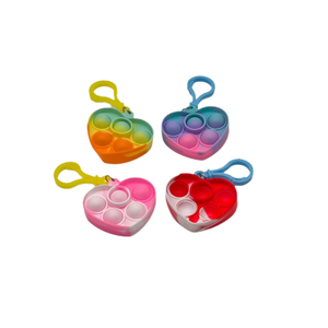Porte-clés <span class=keywords><strong>Pop</strong></span> <span class=keywords><strong>It</strong></span> en silicone en forme de cœur à 5 trous pour la Saint-Valentin, lot de 30 jouets anti-stress pour enfants, jouet <span class=keywords><strong>Pop</strong></span> <span class=keywords><strong>It</strong></span> très populaire - Product Image 1
