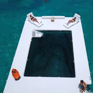 Dupla camada dwf gota ponto grande inflável água mar piscina com rede de proteção gelatina