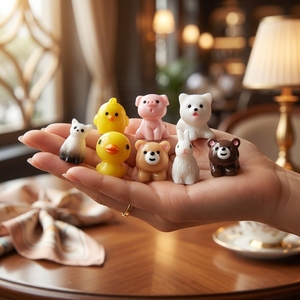 Miniatures d'animaux en résine en gros, <span class=keywords><strong>1</strong></span>-2 cm, figurines 3D miniatures d'ours, cochon, lapin, chat pour détaillants, boutiques de cadeaux, bricolage, artisanat, décoration de jardin - Product Image 5