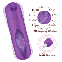 Leistungsstarker 10-Gang Mini-Bullet-Vibrator Klitoris-Stimulator G-Punkt Vagina-Massagegerät USB-Betrieben Manuelle Steuerung für Frauen