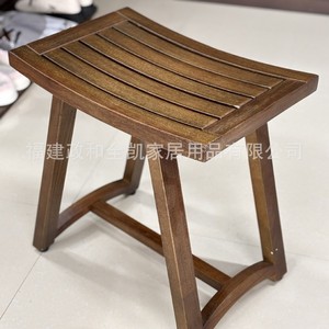Tabouret de salle de bain en teck massif Ruoyi 45,7x30,5x45,7 antidérapant pour la maison, les personnes âgées, les femmes enceintes, la douche et le changement de chaussures - Product Image 5