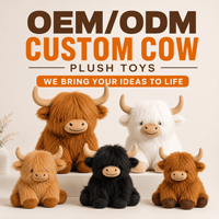 Peluche Mascotte Vache des Highlands OEM, Jouet en Peluche Doux de Haute Qualité, Merchandising de Marque, Logo Personnalisé, Conception de Personnage Animal en Peluche Sur Mesure