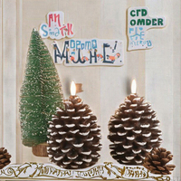 Ensemble de bougies LED écologiques à mèche vacillante en cire véritable en forme de cône de pin, avec minuterie à bouton, fonctionnant sur piles, faites à la main, pour Halloween, Noël, Pâques