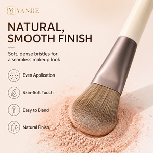 Neues YANJIE 12-teiliges Synthetikfaser-Make-up-Pinsel-Set mit Fächer- und Flachpinseln für Gesicht, Lidschatten, Eyeliner - Anfängerfreundlich - Product Image 5