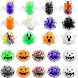 Hot Sale Halloween Colorful <b>Beads</b> Filling TPR Soft Stretch Squeeze Ball Toy Stress Relief Toy Birthday Gift Capsule Toy - Product Image 5