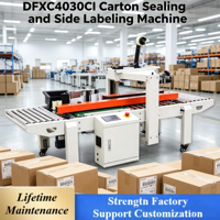 Machine d'étiquetage latéral automatique électrique DFXC4030CI pour la fermeture de cartons avec ruban adhésif pour les boissons, les vêtements, les produits chimiques et les textiles