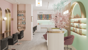 Cosmetici moderni showroom negozio di parrucchiere commerciale display mobili da <span class=keywords><strong>donna</strong></span> barbiere negozio di design <span class=keywords><strong>idea</strong></span> con il prezzo di fabbrica - Product Image 3