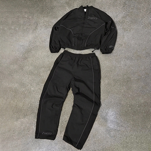 Custom Jogging Suits Nylon Windbreaker Jackets and Nylon Track <b>Pants</b> Set 3m Reflection Stitching Mesh Windbreaker Tracksuit - Product Image 1