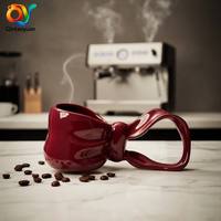 Tasse à café et à eau en céramique à long manche - Cadeau d'affaires personnalisé créatif pour petite amie, emballage en boîte, mariage