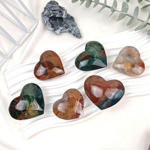 Cristal de <span class=keywords><strong>Jaspe</strong></span> Oceánico Pulido en Forma de Corazón de Alta Calidad, Cristal Artesanal para Regalo - Product Image 4