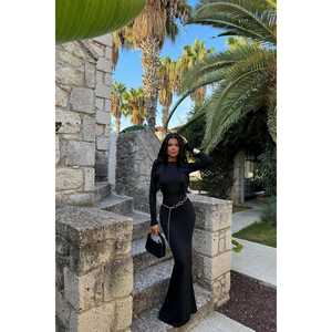 Black Doss <b>Long</b> Ball <b>Gown</b> Evening <b>Dress</b> Backless Design for Formal Occasions and Parties XS Size Floor-Length - Product Image 1