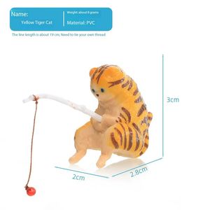 Usine directe Durable PVC chat ensemble de pêche mignon Aquarium accessoire pour aquarium paysage décor Mini jouets - Product Image 4
