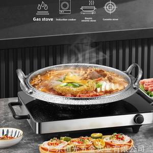 Venta caliente transfronteriza Rusia 304 patrón de martillo de acero inoxidable olla seca estilo japonés coreano cangrejo Tom Yum sopa ollas - Product Image 3