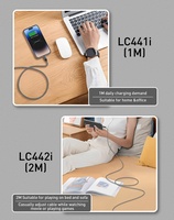 LDNIO El más nuevo LC441I 30W Soporte de cable tipo C PD y QC Cargador de teléfono móvil de carga rápida Cables de Datos rápidos