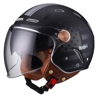 Casco de Motocicleta BEON Vintage 3/4 con Doble Visera, Certificado 3C, Estilo Retro Abierto para Hombres y Mujeres, para Motocicleta Eléctrica y Scooter