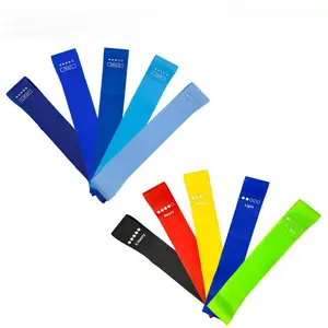 Mini laço de silicone de cinco níveis, forma física, logotipo personalizado, conjuntos de banda azul da resistência do bumbum