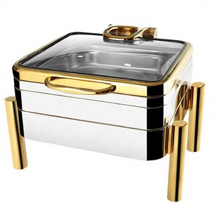 XINGPAI Fournitures de Restauration Cheffing Plats De Luxe Or Argent Réchaud Buffet Ensemble Réchauffeur de Nourriture pour le <span class=keywords><strong>Restaurant</strong></span> de <span class=keywords><strong>Dubaï</strong></span> - Product Image 1
