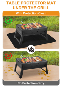 Fireproof <b>Waterproof</b> Oil-Resistant Silicone Fiberglass BBQ Grill <b>Mats</b> for Outdoor Kitchen Grill Protection Reusable Easily - Product Image 2