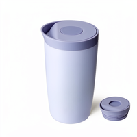 Mug de voyage isotherme en acier inoxydable de 350 ml avec couvercle à bouton-poussoir, thermos de bureau pour boissons chaudes et froides
