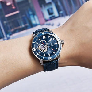 Reloj Mecánico Automático Berjani para Hombre, Esqueleto, Resistente al Agua 200m, Acero Inoxidable, Esfera Azul, PD-1674 - Product Image 4