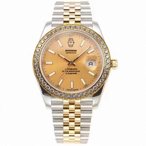 Montre-bracelet mécanique pour homme en gros, mouvement 3235, calendrier, montres automatiques avec lunette sertie de diamants - Product Image 2