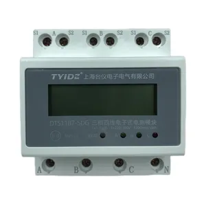 Dts1187-Sdg 220/380V Display Household 3 Phase 4 Wire Rail Energy Meter