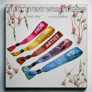 Pulseras de Tela Tejida Personalizadas con Impresión por Transferencia de Calor para Eventos Religiosos, Regalos Promocionales para Ferias Comerciales - Diseños Inspirados en la Fe - Product Image 2