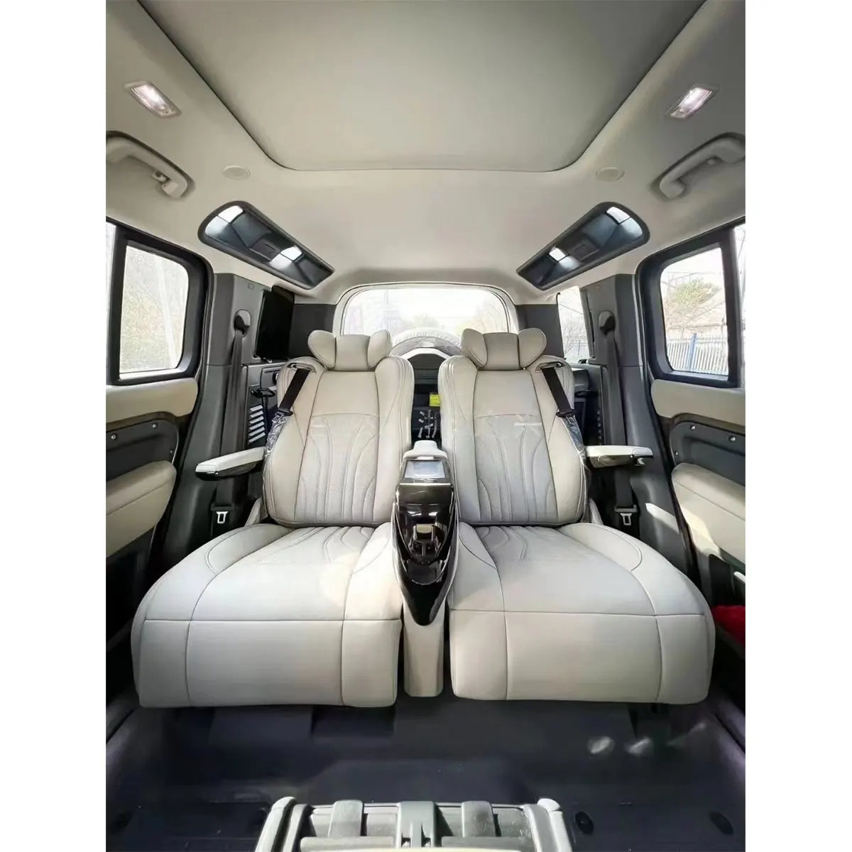 Foldable large space four-seat kit with armrest box luxury suv seat kit for land rover defender five to four seat