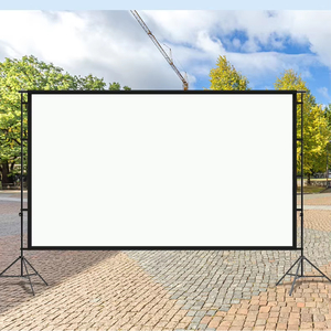 จอโปรเจคเตอร์แบบพกพา Mok Out Door ขนาด 60x100 ซม. ทำจากโพลีเอสเตอร์ พร้อมขาตั้งแบบสามขา ปรับมุมได้ด้วยมือ รูปแบบ 16:9 สำหรับใช้ในบ้านและนอกบ้าน - Product Image 1