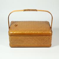 Panier suspendu en bambou laqué fait main, écologique, double couche, style chinois vintage, pour rangement et cadeaux, vente en gros usine