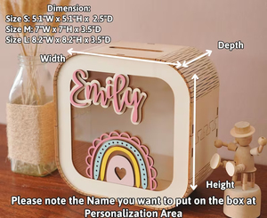 Montessori Room Nursery Decor Baby Coin Bank Caja de <span class=keywords><strong>efectivo</strong></span> de madera Cartoon Baby Money Box Regalo Para Hija - Product Image 6