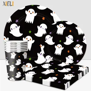 Xieli Boo Snack Pattern Talheres descartáveis com tema de Halloween para festa