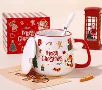 Cadeaux de Noël : Vaisselle en Porcelaine Fine Imprimée de Haute Qualité, Thème Renne, Flocon de Neige et Père Noël, Écologique et Compatible Lave-Vaisselle