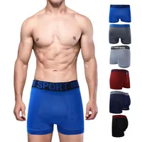Boxer sans couture tricoté pour homme, taille mi-haute, élastique, antibactérien, sans trace, tendance, pour le sport, grande quantité, transfrontalier Asie du Sud-Est
