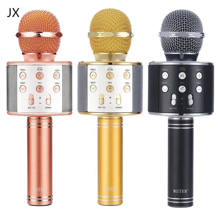 Nhà Máy Giá Bán Buôn Microphone Không Dây Cầm Tay Microphone Với Loa Xách Tay Microphone Trẻ Em WS858 Quà Tặng Cho Trẻ Em