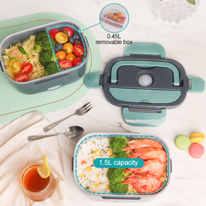 Electric <b>Lunch</b> <b>Box</b> 1.5L Stainless Steel Inner Pot With Fork Spoon And Carry Bag For Household Use - Product Image 2