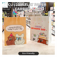 Sac en papier kraft de luxe personnalisé, design plat, pour supermarché, exposition et promotion, impression offset sur surface