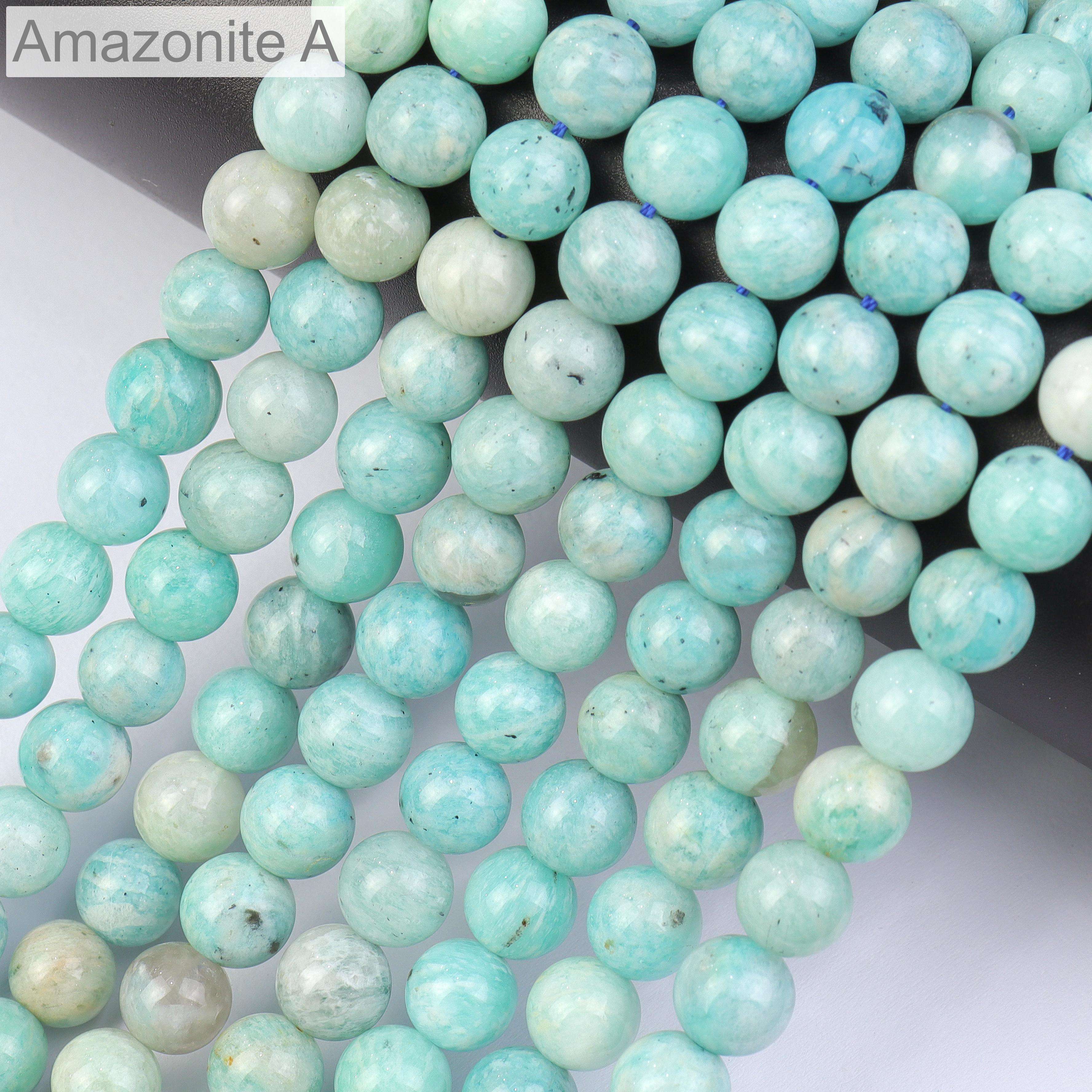 100% Natural AAA Cyan Round Peruvian Amazonite Beads, Genuine Peru  Amazonite Bead for DIY Jewelry Making 10 Mm, Length 38CM