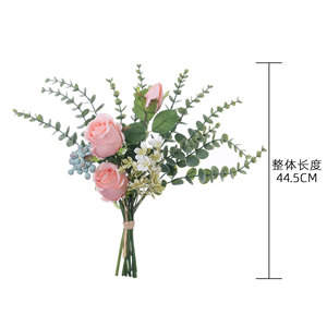 ช่อดอกกุหลาบประดิษฐ์ CallaFloral สีชมพู ทำจากโพลีเอสเตอร์ สำหรับตกแต่งบ้าน ตกแต่งงานแต่งงาน - Product Image 4