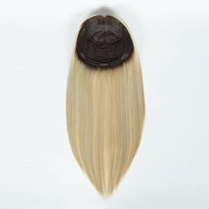 Top europeo cabello humano Topper Color Rubio Clip en pieza <span class=keywords><strong>de</strong></span> cabello judío Kosher Topper 9 "* 9" Base <span class=keywords><strong>de</strong></span> seda tupé para mujeres - Product Image 5