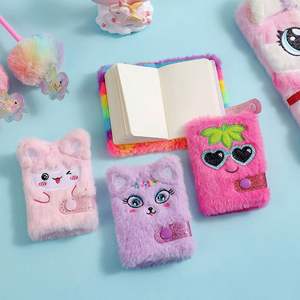 <b>Cute</b> Fluffy Modern Portable <b>Notebooks</b> Set Assorted Fuzzy Plush Cover Thermal Binding 80 Sheets Customized Multiple Colors - Product Image 6