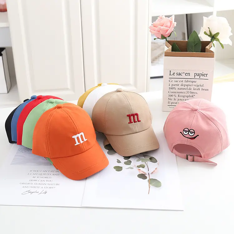 INS hot-selling children's simple letter sun hat for little boys and girls Korean baby plain outdoor cotton baseball cap