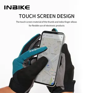 INBIKE Guantes antideslizantes absorbentes de golpes para hombres y mujeres Guantes de Ciclismo de bicicleta de carreras de carretera de dedo completo