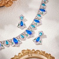 Ensemble de bijoux afghans en laiton bleu, colliers, boucles d'oreilles et bracelets en forme de cloche, accessoires de mariage pour la mariée, vente en gros