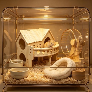 Abri de luxe multifonctionnel en bois massif pour petits animaux : hébergement spacieux pour hérissons, souris, gerbilles et hamsters - Product Image 4