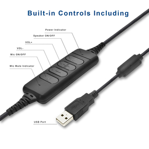 Casque QD (déconnexion Rapide) connecteurs pour câble adaptateur <span class=keywords><strong>USB</strong></span> w/volume et muet compatible avec <span class=keywords><strong>Plantronics</strong></span> ou Jabra - Product Image 2