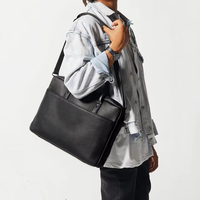 Sacoche pour homme en PU imperméable, 15,6 pouces, grande capacité, motif galet, bandoulière portable, plusieurs compartiments pour ordinateur portable