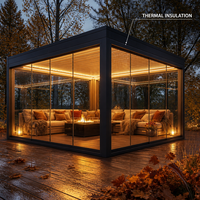 Pergola Bioclimatique Motorisée en Aluminium avec Lames Orientables pour Extérieur, Écran d'Intimité, Étanche, pour Patio, Jardin, Balcon, Cour Arrière, Thermolaquée